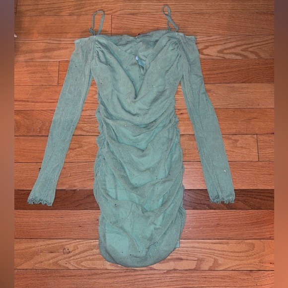 Princess Polly Mint Green Off-Shoulder Mini Dress - Picture 4 of 6